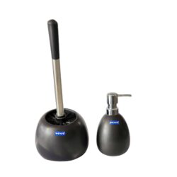 Wenko-Polaris-Toilet-Brush-Soap-Dispenser-Set-Black-Matt